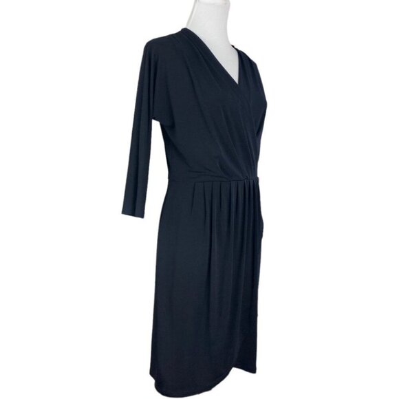 Michael Kors Women’s Black Contemporary Stretchy V-Neck Wrap Career Dress M/C42 - Picture 3 of 9